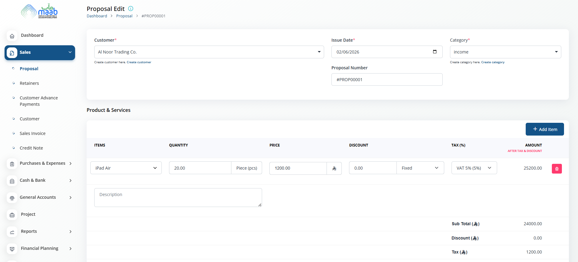 MAAB Proposal dashboard preview